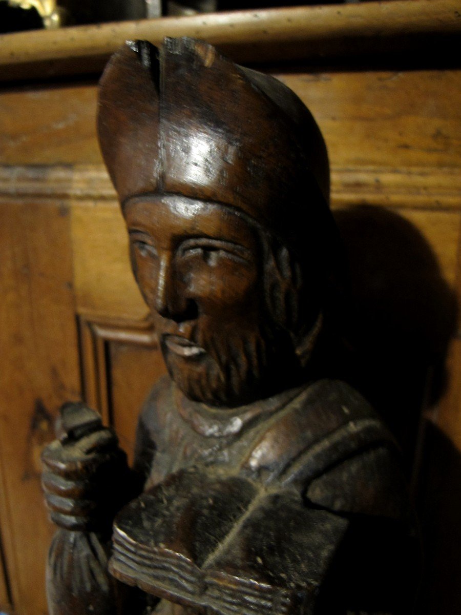 Saint Jacques En Chene Sculpté-photo-5