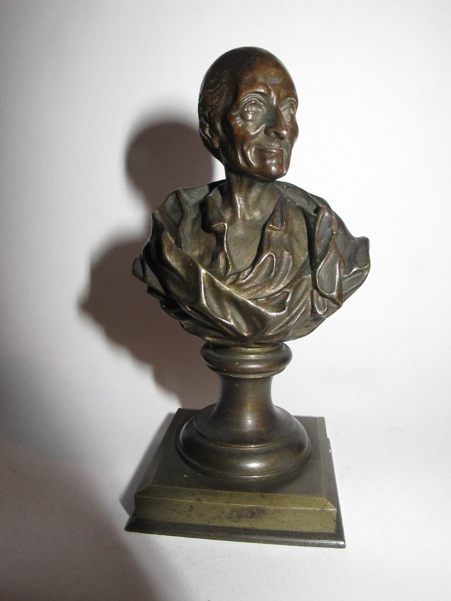 Bust Of Voltaire In Bronze-photo-2