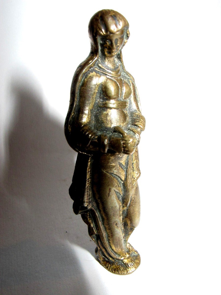 Giuseppe Levis  Prise De Cloche  Vierge En Bronze Doré -photo-2