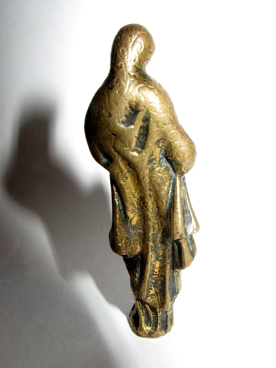 Giuseppe Levis  Prise De Cloche  Vierge En Bronze Doré -photo-4
