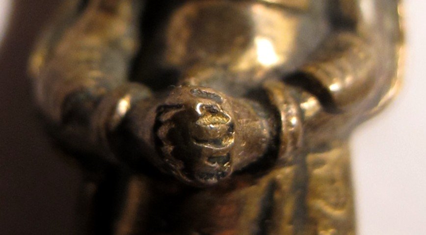 Giuseppe Levis Virgin Bell Socket In Gilt Bronze-photo-3