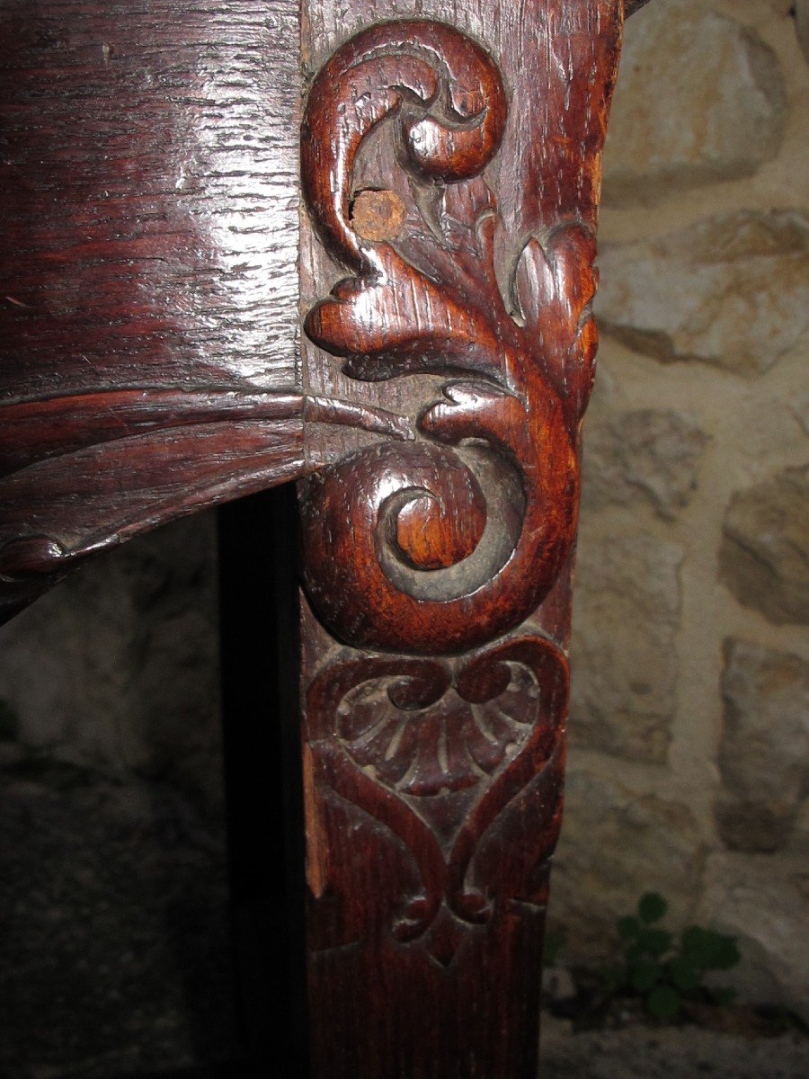 Renaissance Oak Chair Profile Of A Man XVII And XIX-photo-2