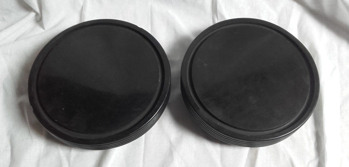 XIX Pair Of Black And Yellow Siena Marble Bases-photo-1