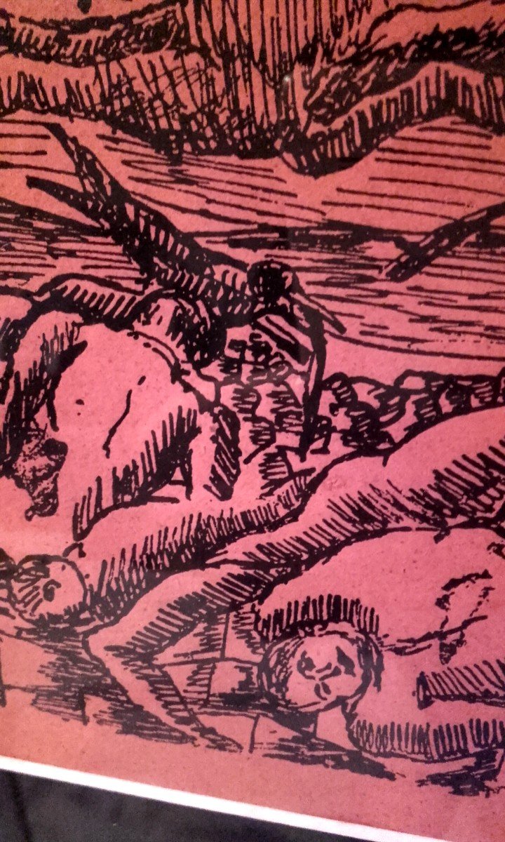 1894 Henri Rousseau Said Le Doaunier Wood Engraved The War-photo-3