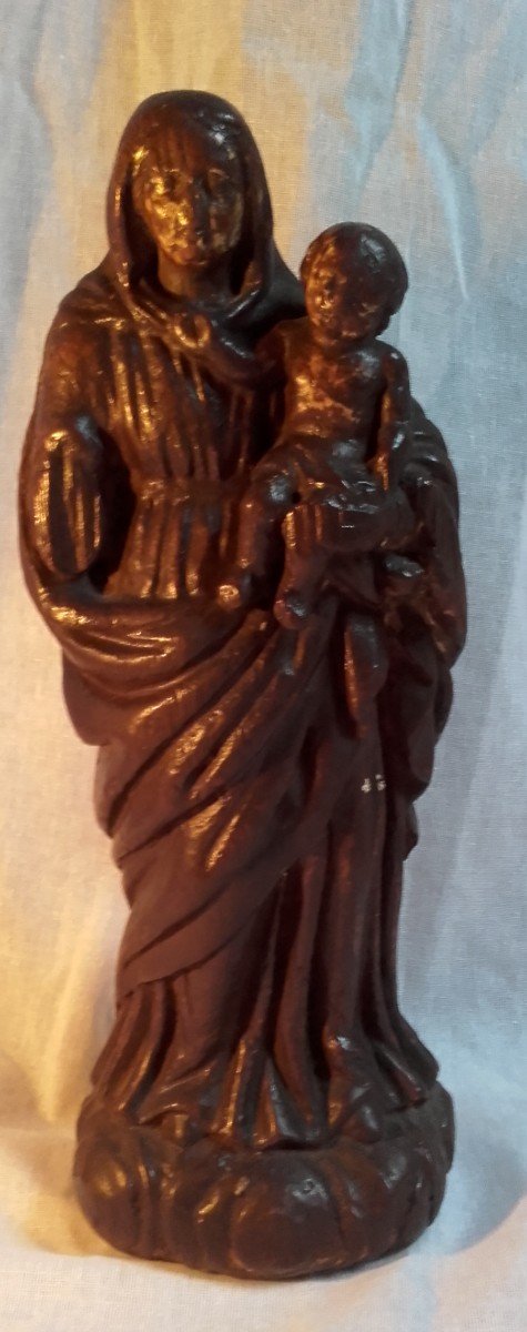 XVII Virgin And Child In Carved Wood