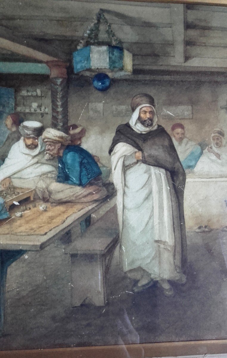 Orientalist 1884 Café Moors In Algiers By Henrik Ankarcrona-photo-4