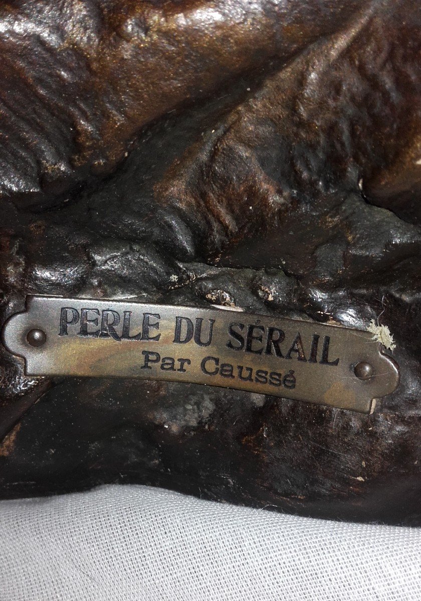 The Pearl Of The Seraglio By Caussé Ottoman Plaster Patina Bronze Circa 1880-photo-4