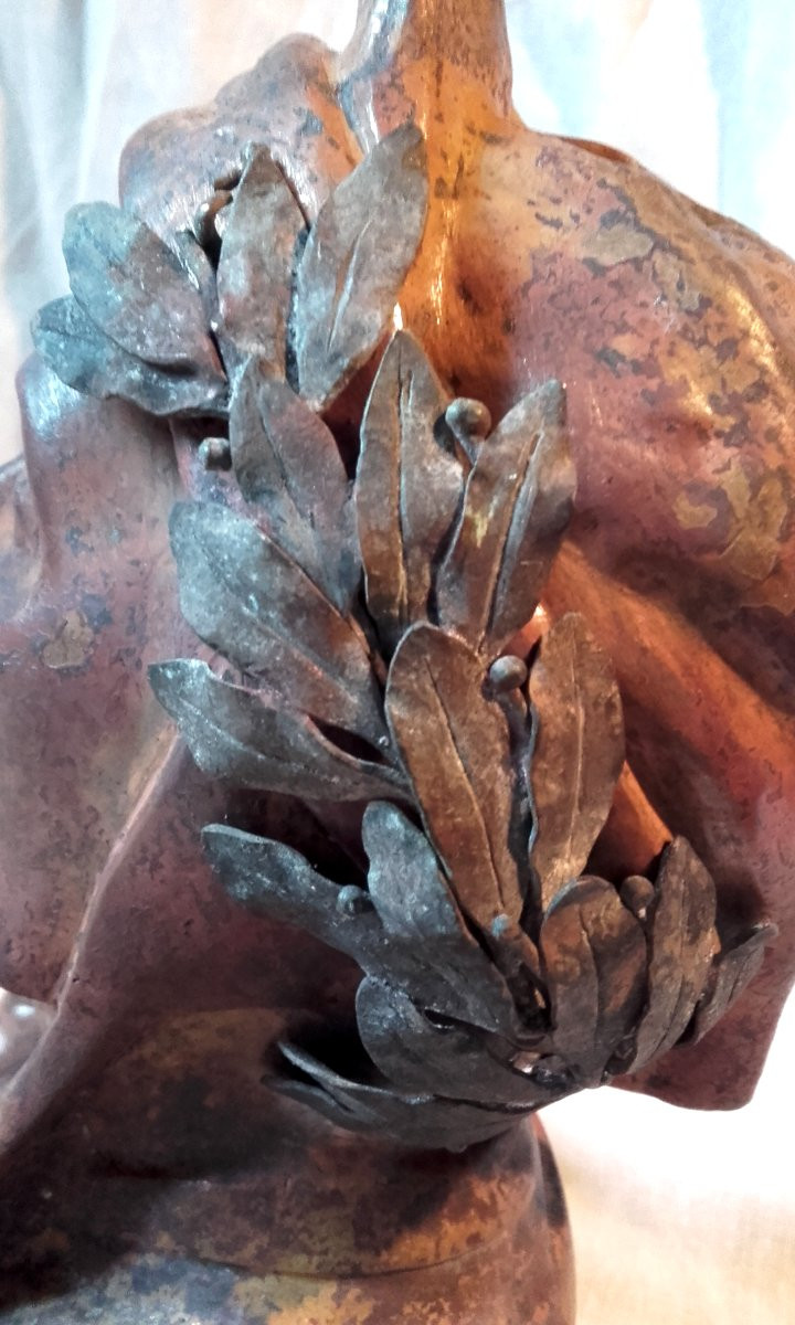 Bronze  Dante Alighieri a la couronne de laurier Grand tour-photo-4