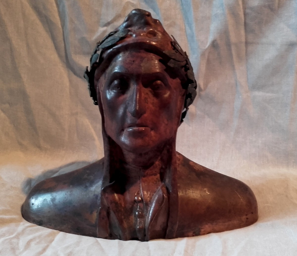 Bronze  Dante Alighieri a la couronne de laurier Grand tour