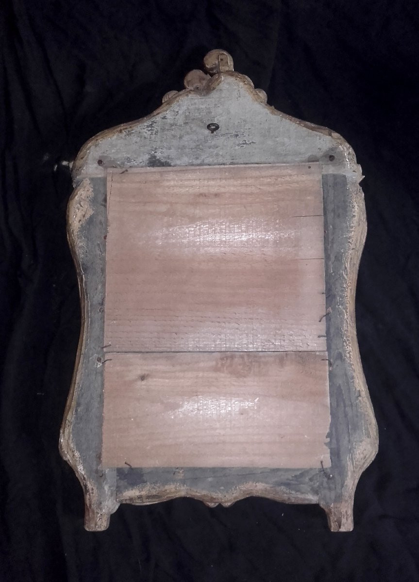 XVIII Mirror With Gilded Wooden Bead 62x38 Cm-photo-4
