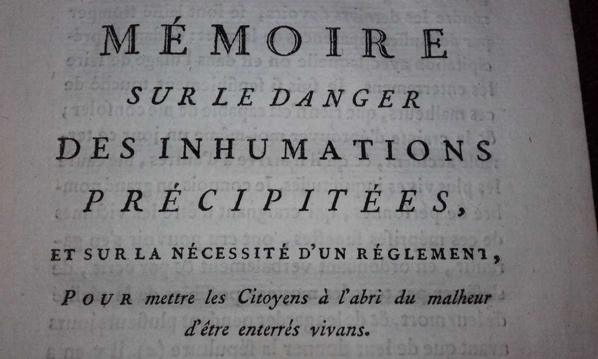 1776 Rare Curiosity: Medicine Memoir On The Danger Of Hasty Burials  -photo-3