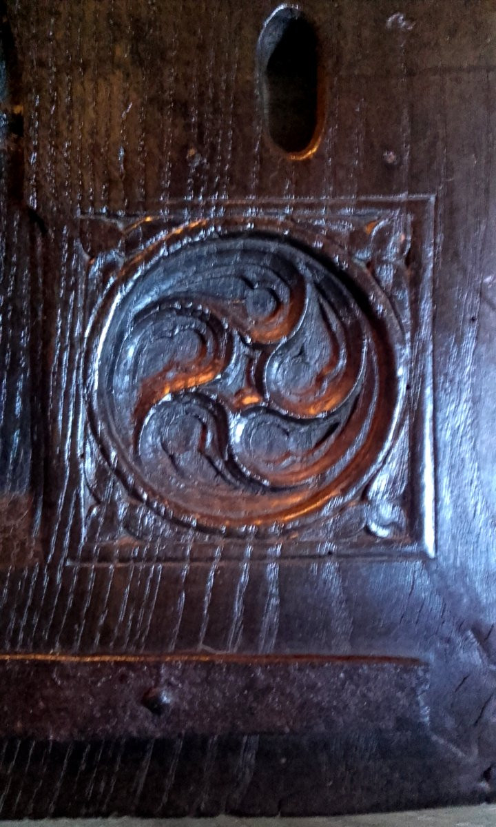 Gothic Oak Credenza Door Circa 1500-photo-2