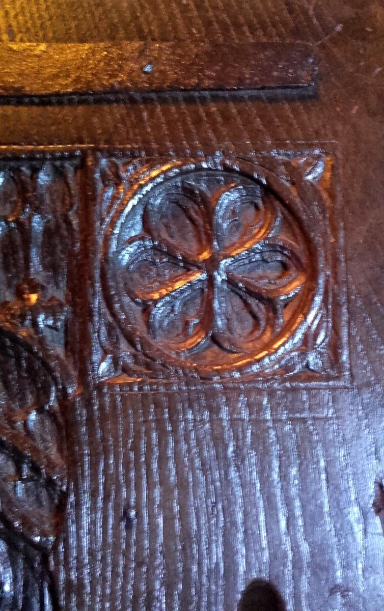 Gothic Oak Credenza Door Circa 1500-photo-4