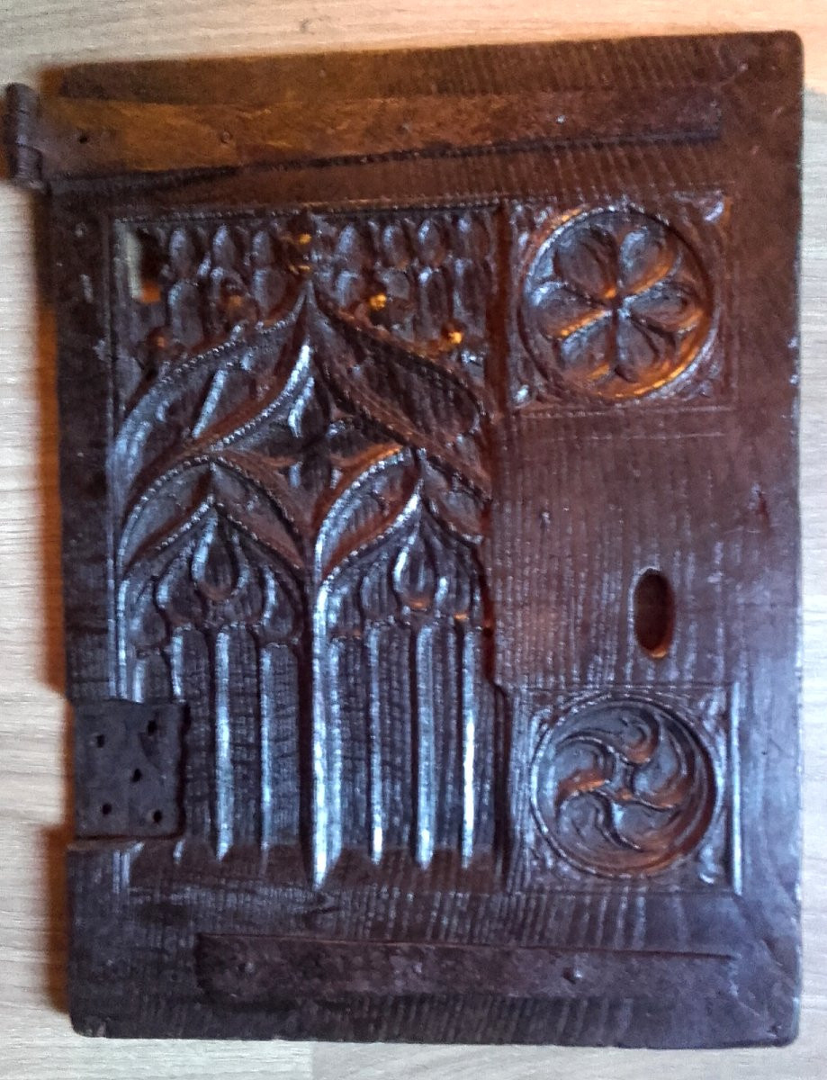 Gothic Oak Credenza Door Circa 1500-photo-4