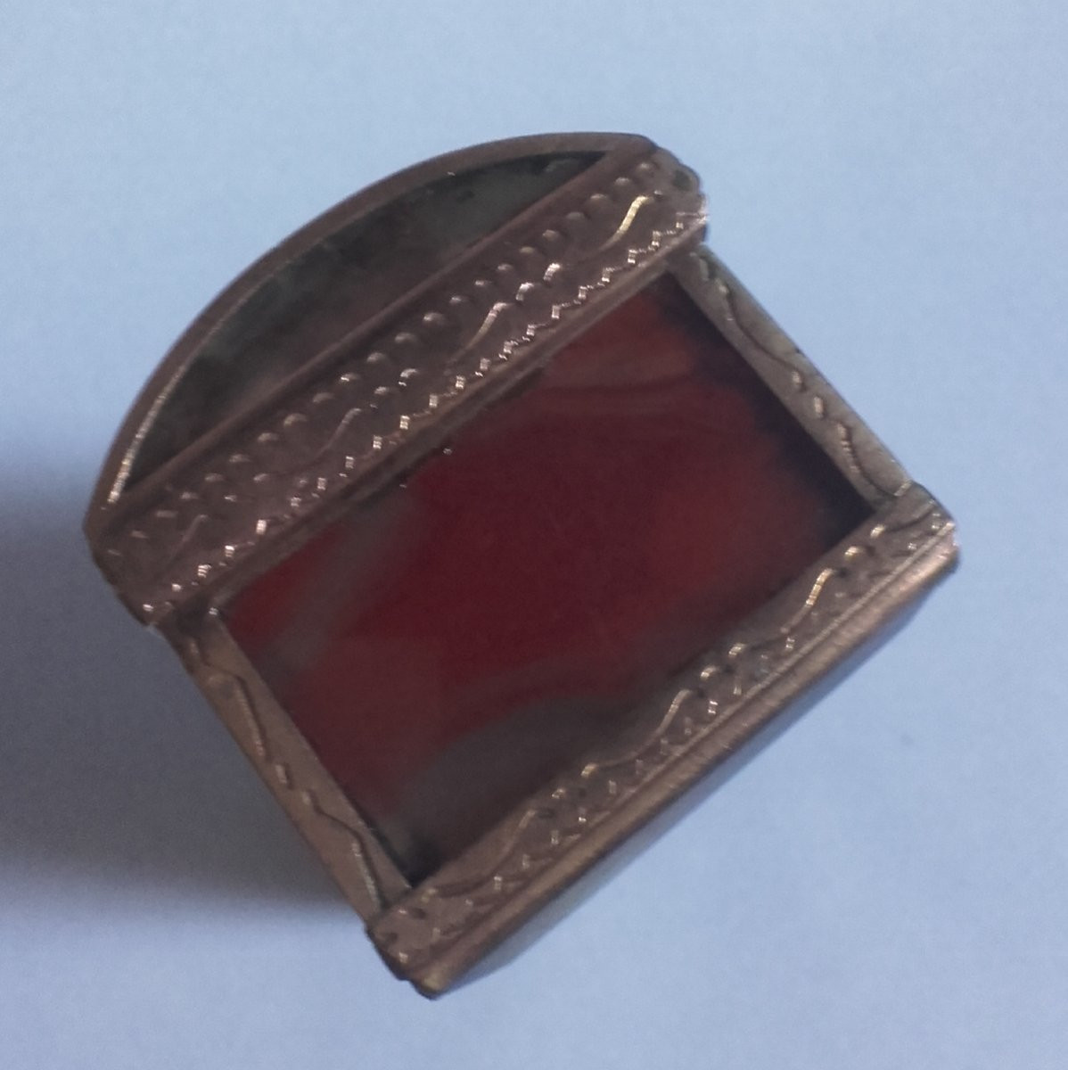 18th Century Agate Snuffbox In The Shape Of A Chest-photo-6