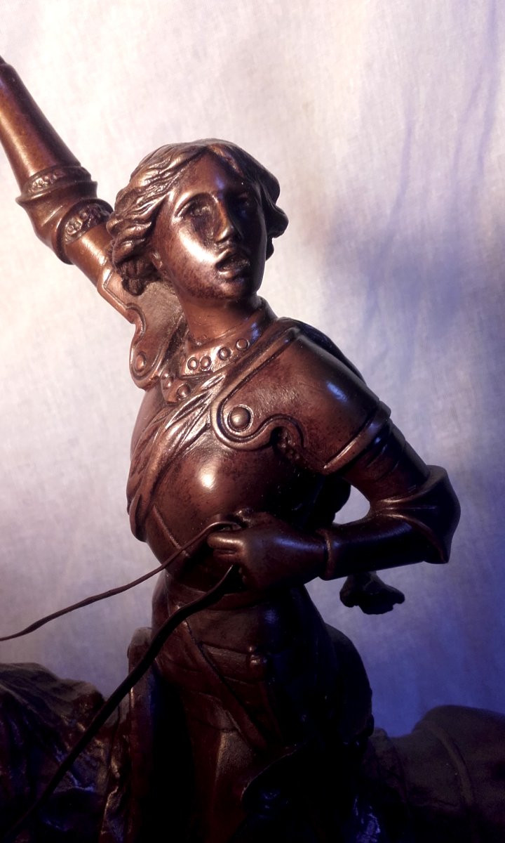 Bronze Statue Of Joan Of Arc On Horseback By Adrien Gaudez  -photo-2