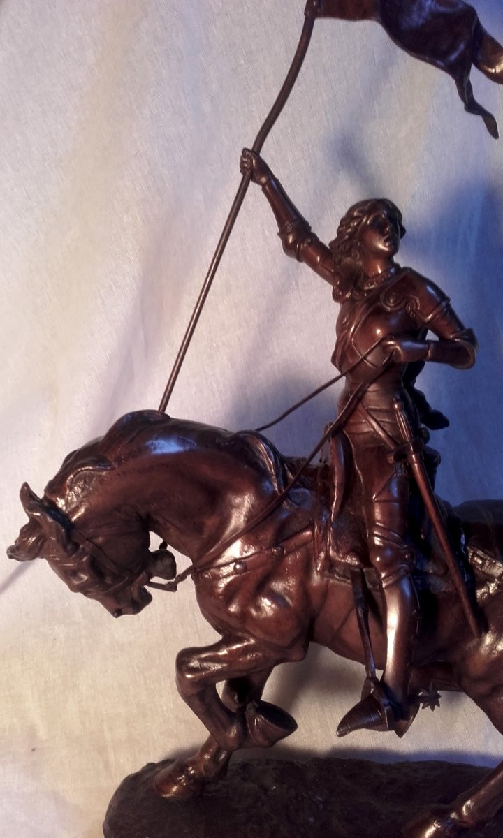 Bronze Statue Of Joan Of Arc On Horseback By Adrien Gaudez  -photo-3