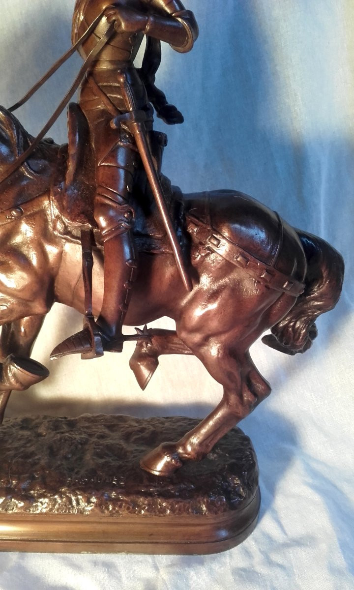 Bronze Statue Of Joan Of Arc On Horseback By Adrien Gaudez  -photo-4