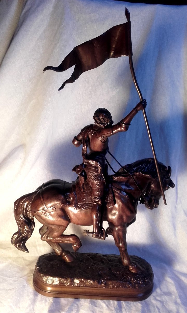 Bronze Statue Of Joan Of Arc On Horseback By Adrien Gaudez  -photo-3