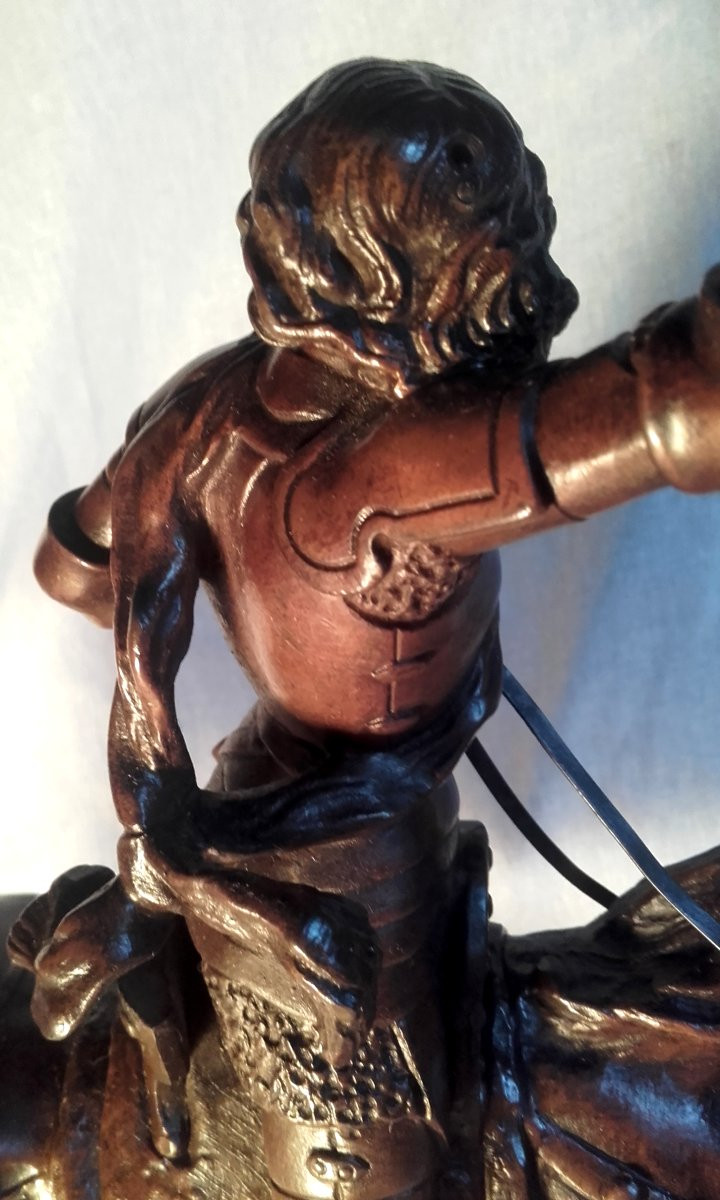 Bronze Statue Of Joan Of Arc On Horseback By Adrien Gaudez  -photo-4