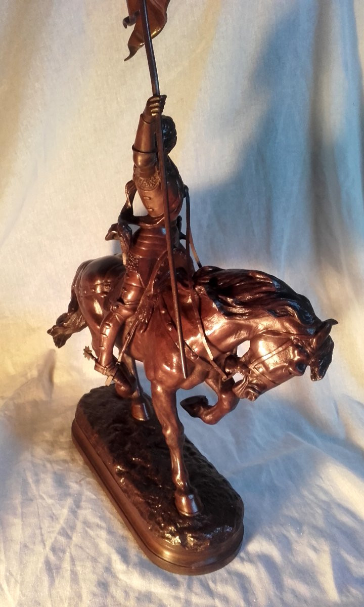 Bronze Statue Of Joan Of Arc On Horseback By Adrien Gaudez  -photo-6