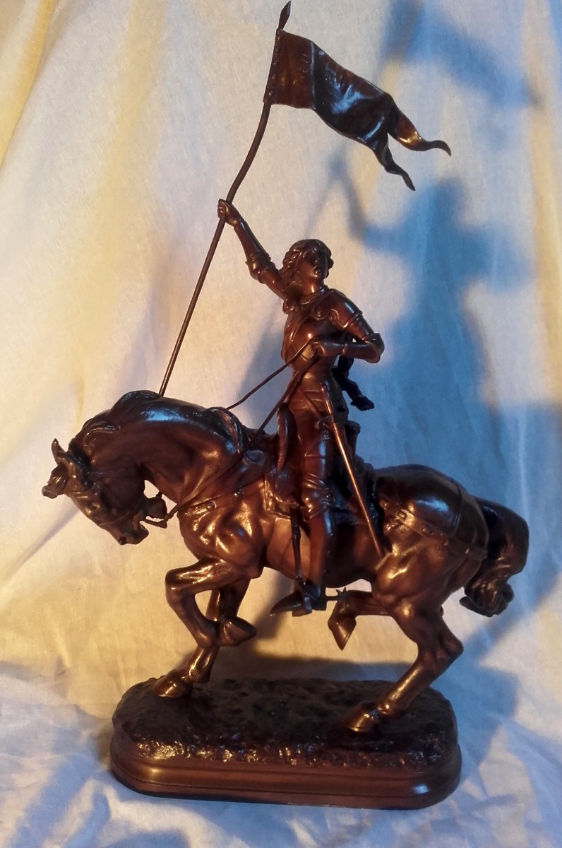 Bronze Statue Of Joan Of Arc On Horseback By Adrien Gaudez  