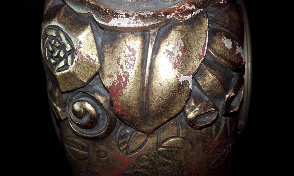 Art Deco Clock In Gilded Wood Dlg By Süe And Mare-photo-5