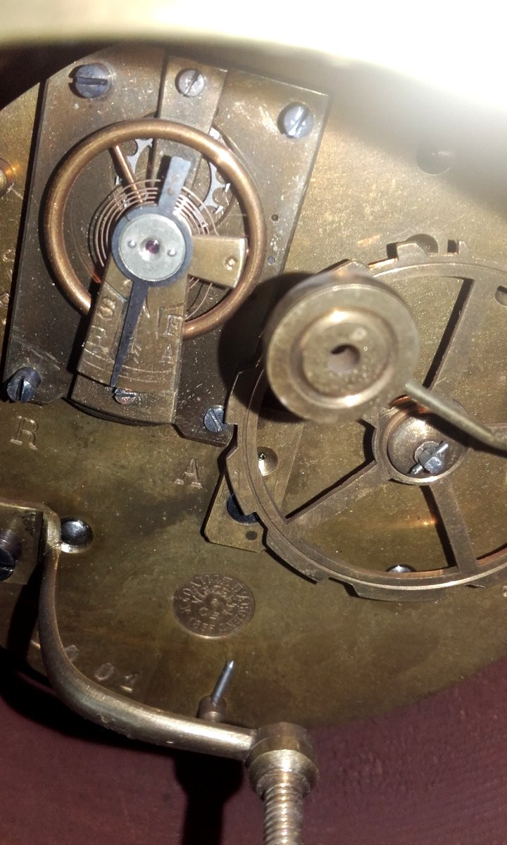 Art Deco Clock In Gilded Wood Dlg By Süe And Mare-photo-6