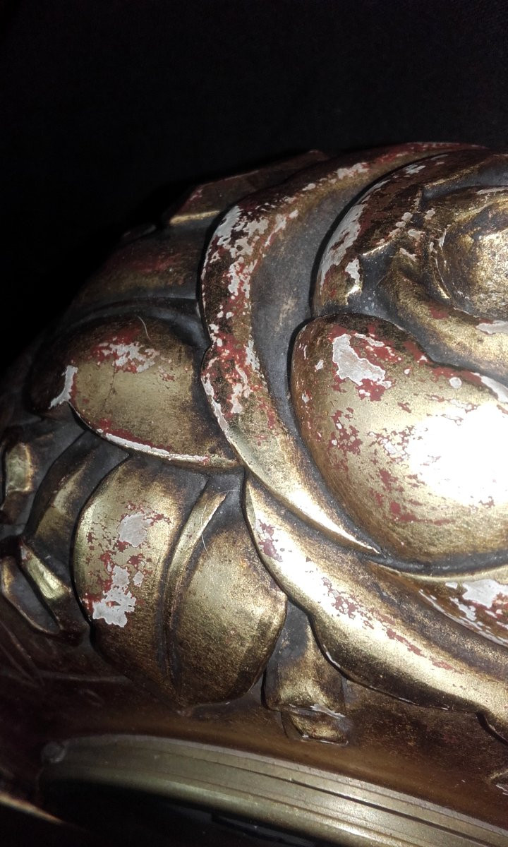 Art Deco Clock In Gilded Wood Dlg By Süe And Mare-photo-8