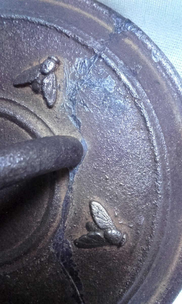 Art populaire petite  marmite daté situé patronymique locomotive-photo-2