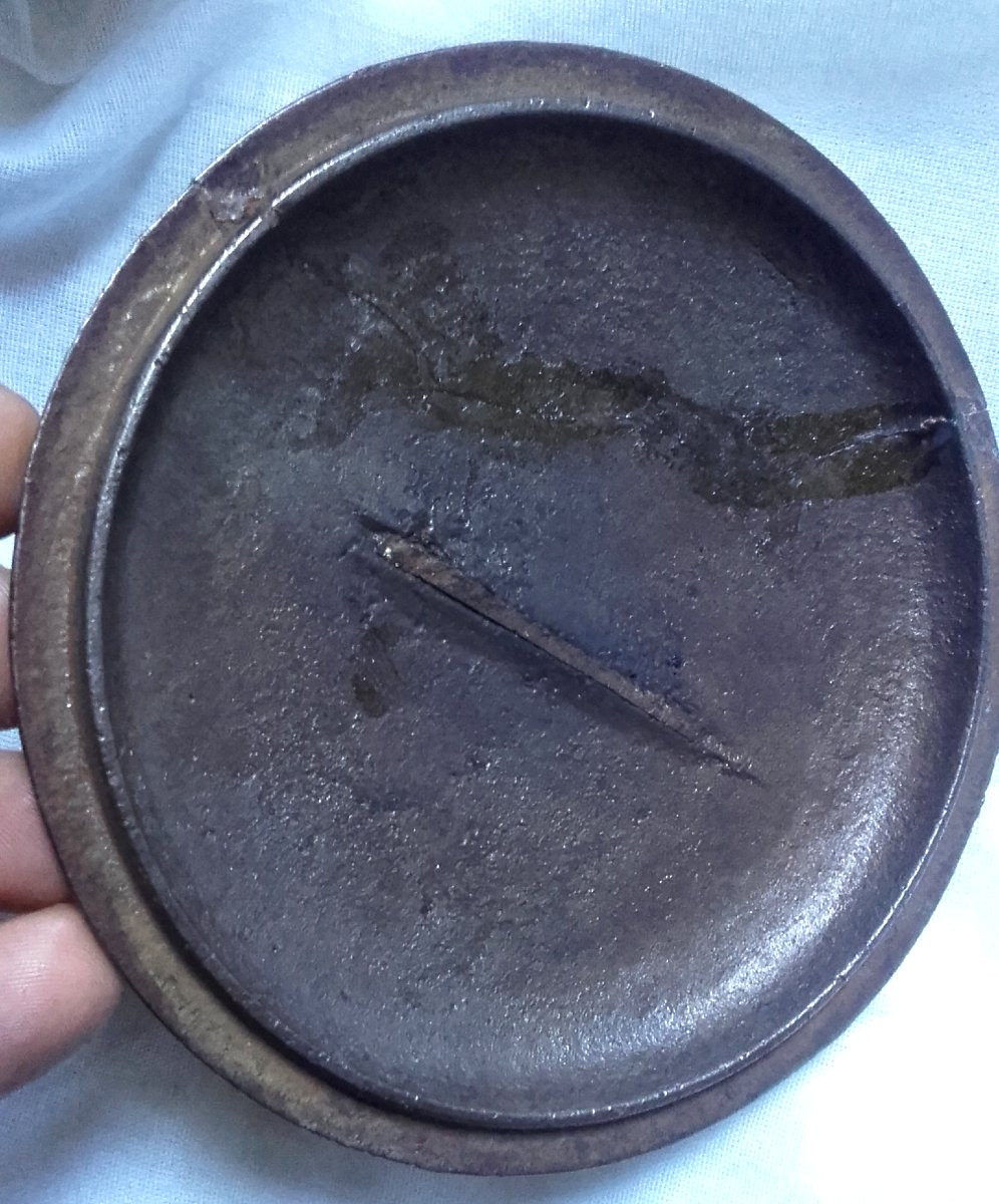 Art populaire petite  marmite daté situé patronymique locomotive-photo-4