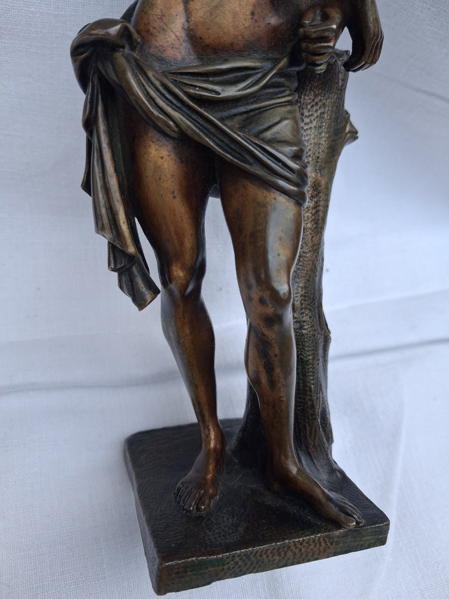18th Century Christ At The Column In Bronze After François Duquesnoy-photo-2