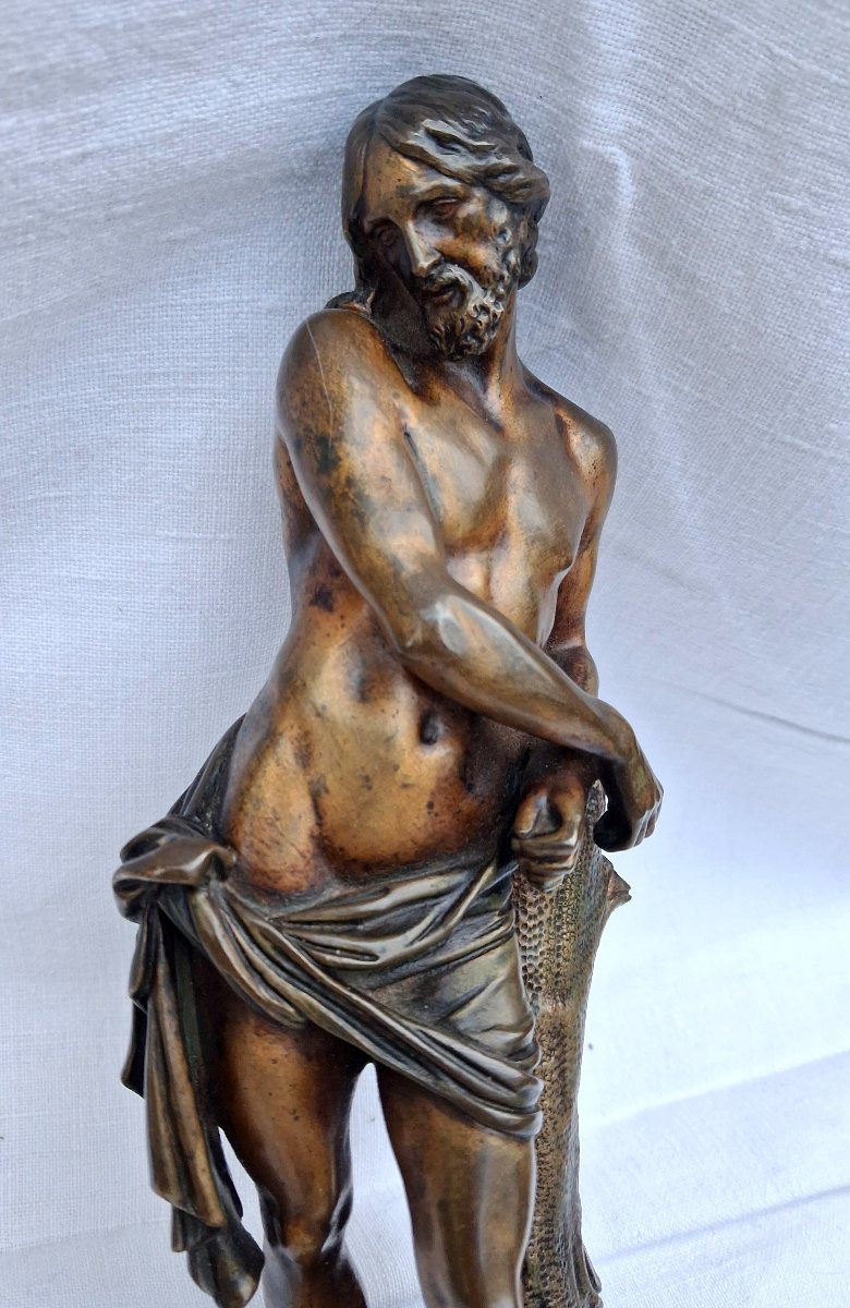 18th Century Christ At The Column In Bronze After François Duquesnoy-photo-4