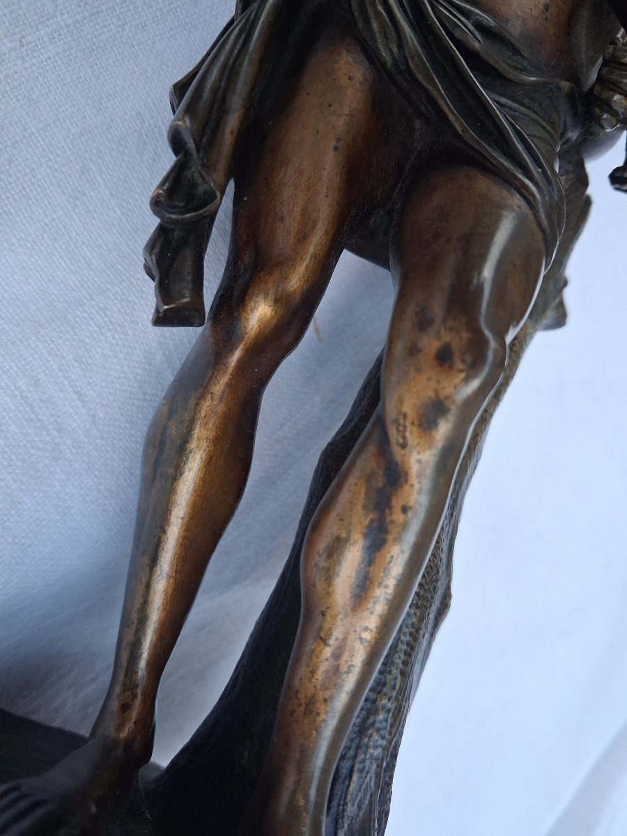 18th Century Christ At The Column In Bronze After François Duquesnoy-photo-1