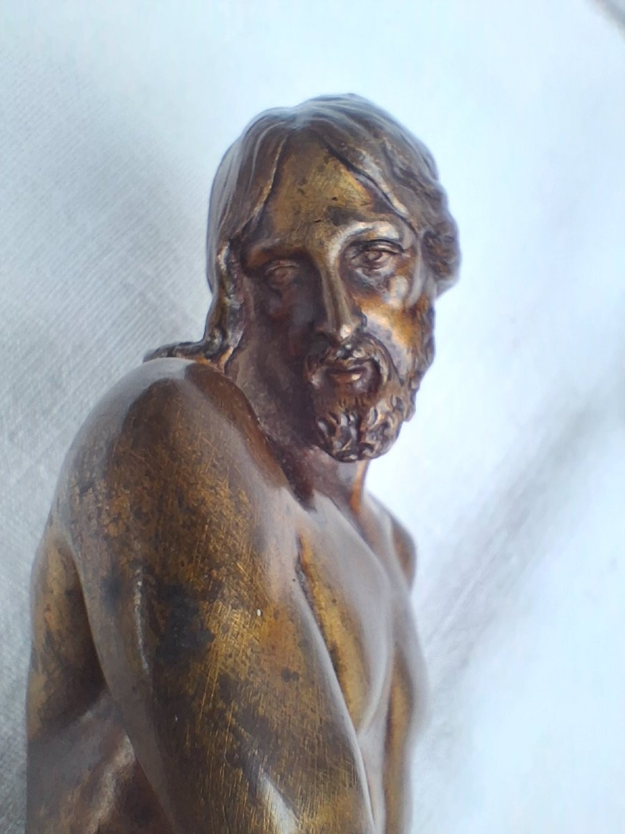 18th Century Christ At The Column In Bronze After François Duquesnoy-photo-2