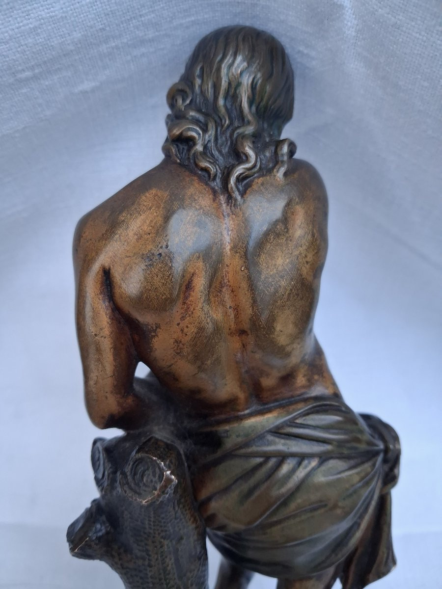 18th Century Christ At The Column In Bronze After François Duquesnoy-photo-3