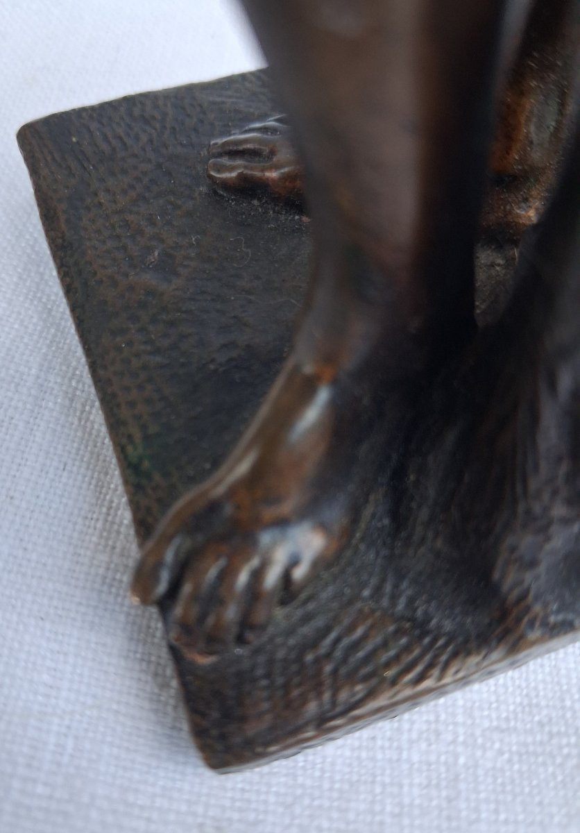 18th Century Christ At The Column In Bronze After François Duquesnoy-photo-6