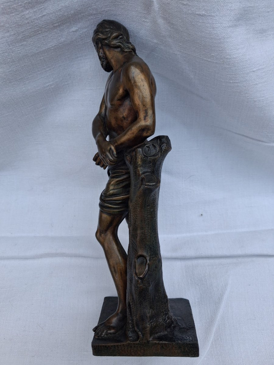 18th Century Christ At The Column In Bronze After François Duquesnoy-photo-7