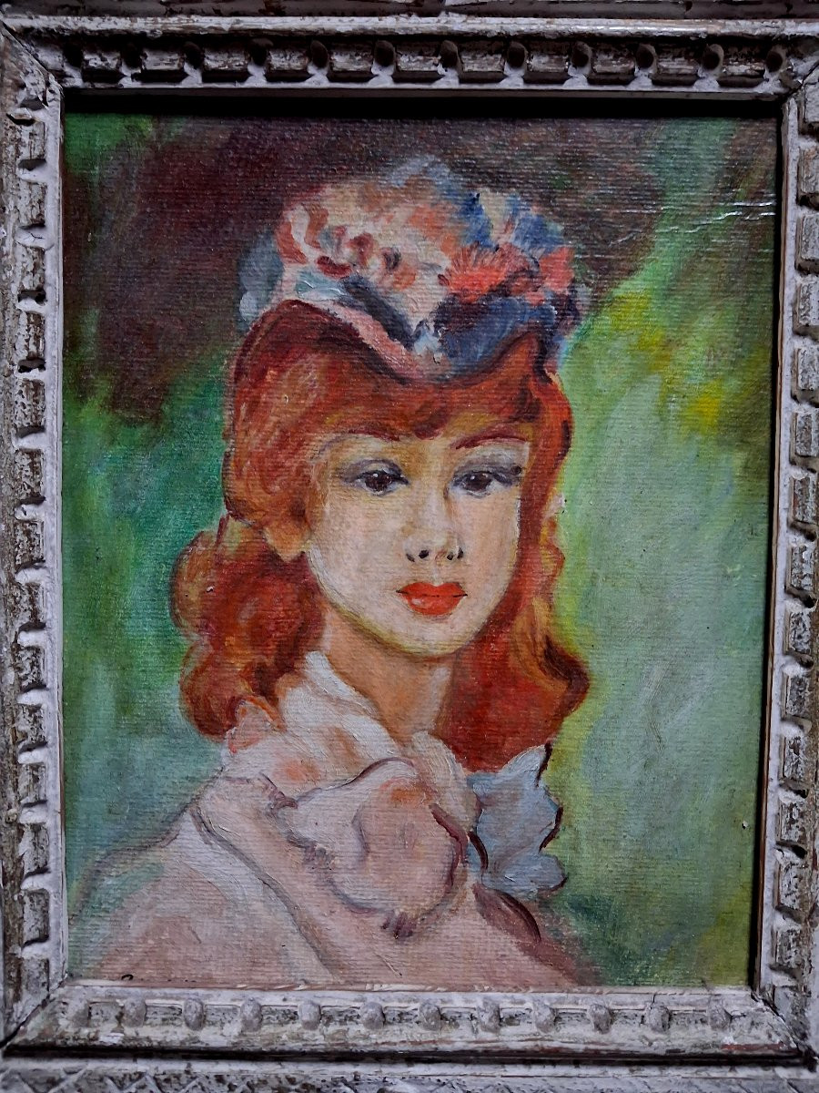 1917 Portrait Of A Young Woman Signed Puy-photo-3