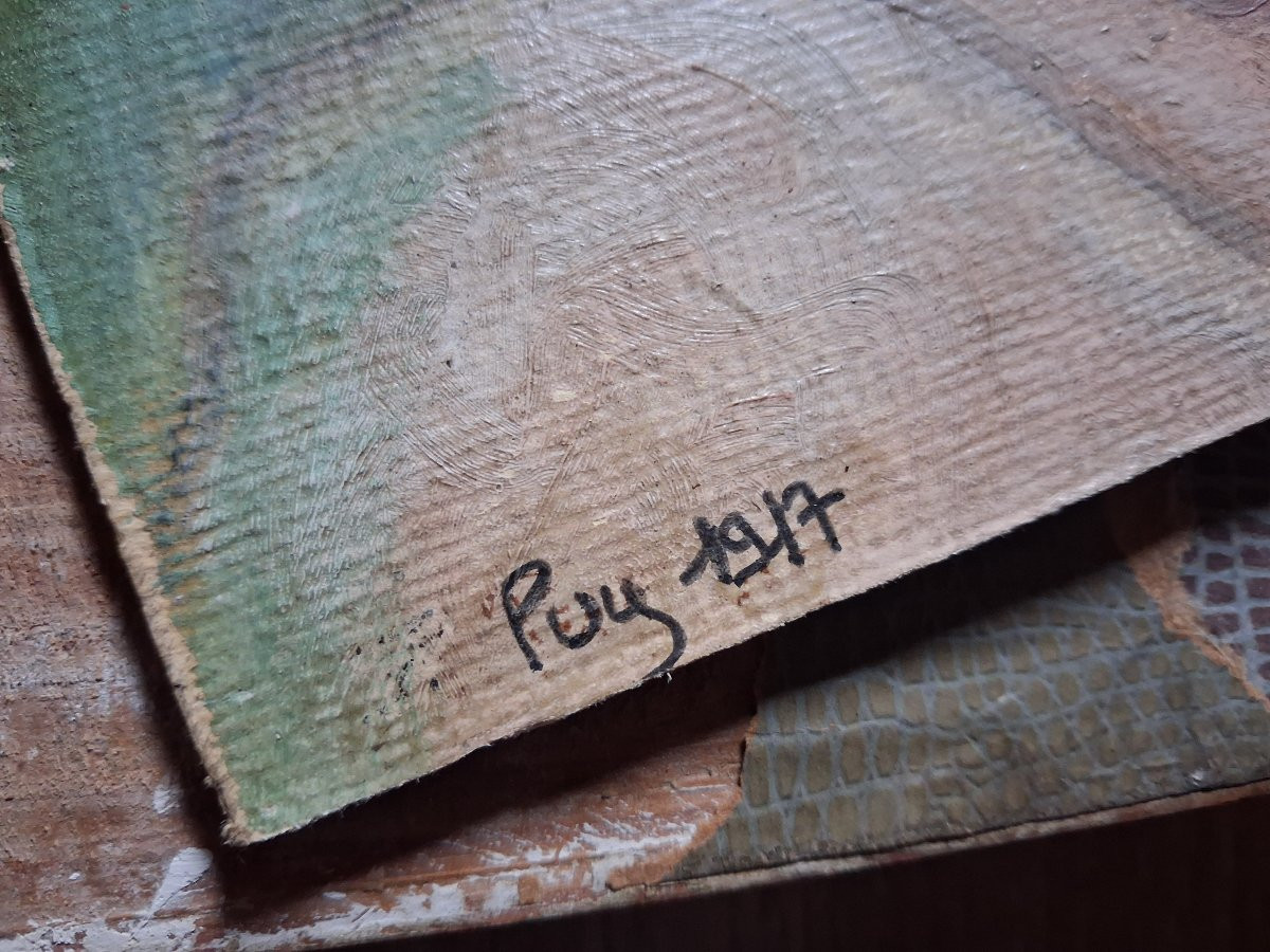 1917 Portrait Of A Young Woman Signed Puy-photo-2