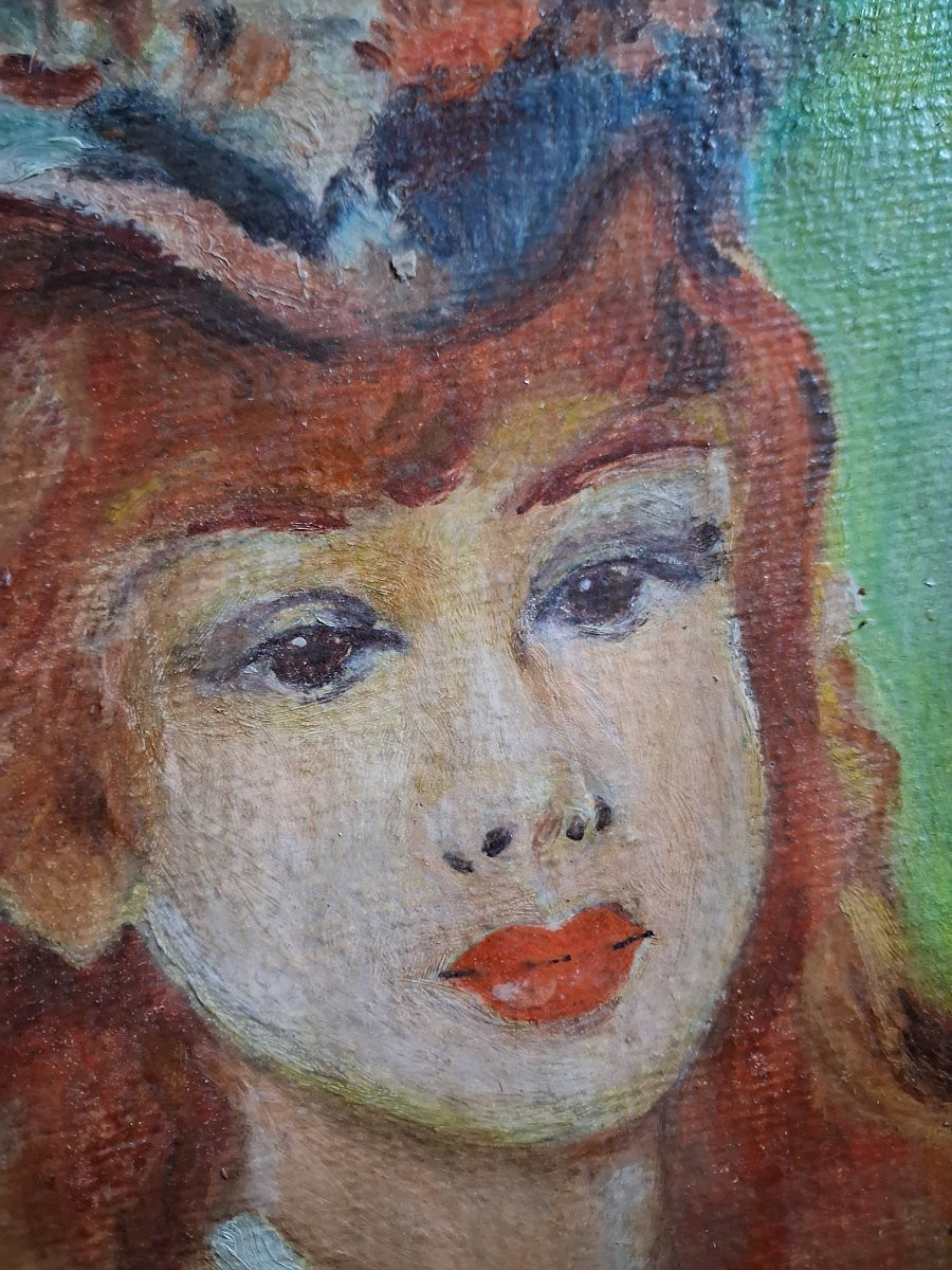 1917 Portrait Of A Young Woman Signed Puy-photo-3