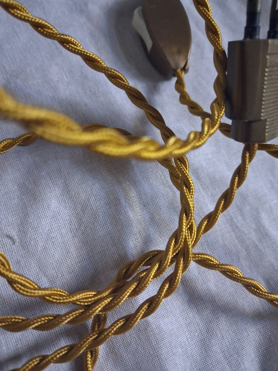 Paire de lampe céladon bronze et porcelaine-photo-4