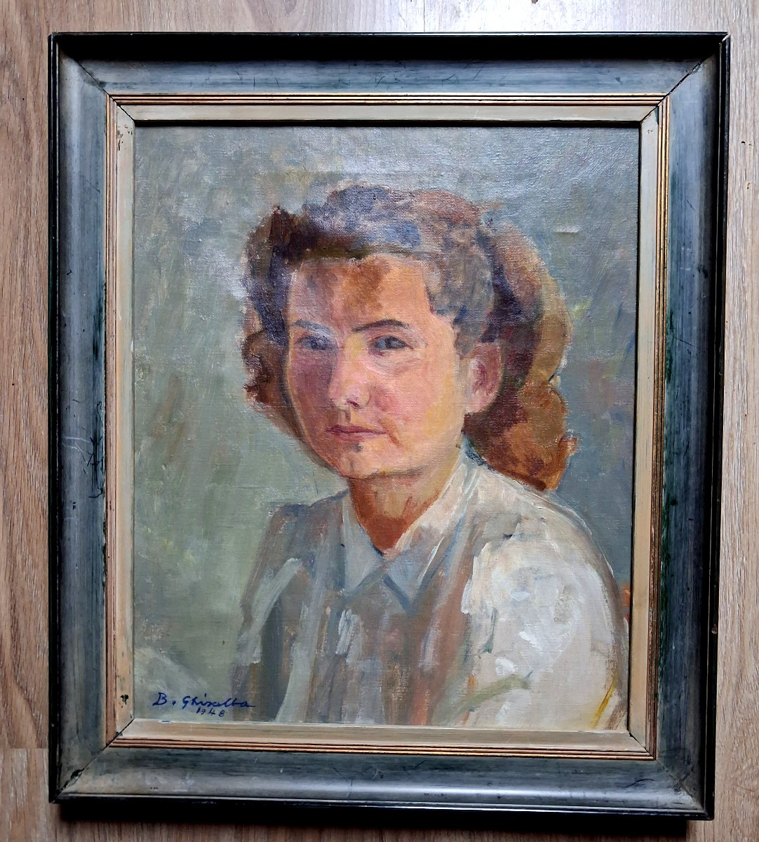 Portrait de femme 1948 Signature a identifier
