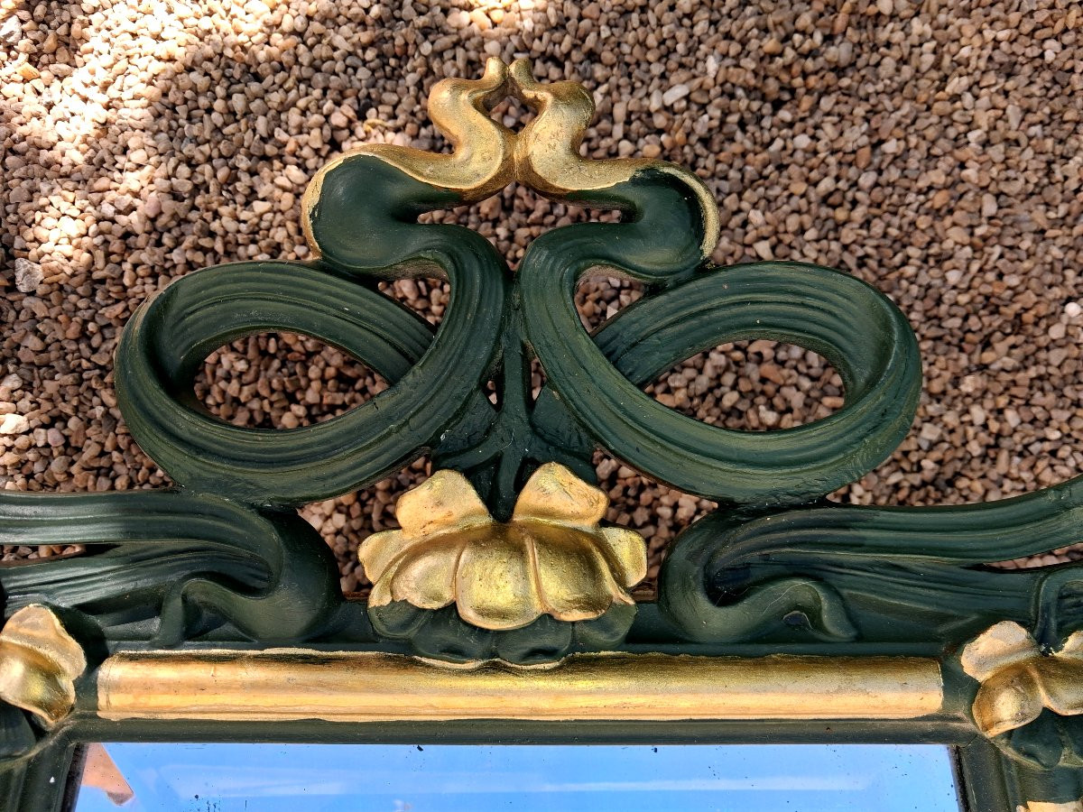 Art Nouveau Miroir Biseauté Trapézoidal Nouille-photo-2