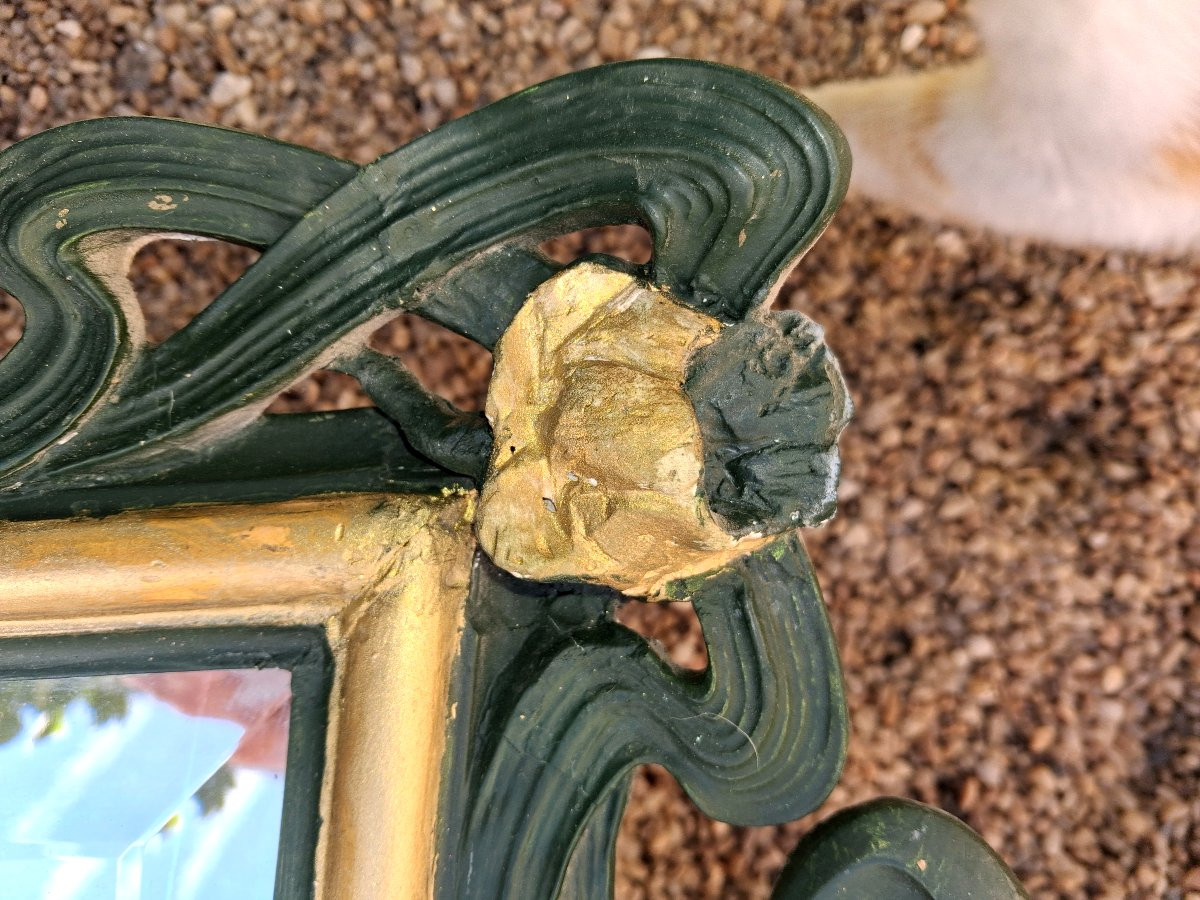 Art Nouveau Miroir Biseauté Trapézoidal Nouille-photo-3