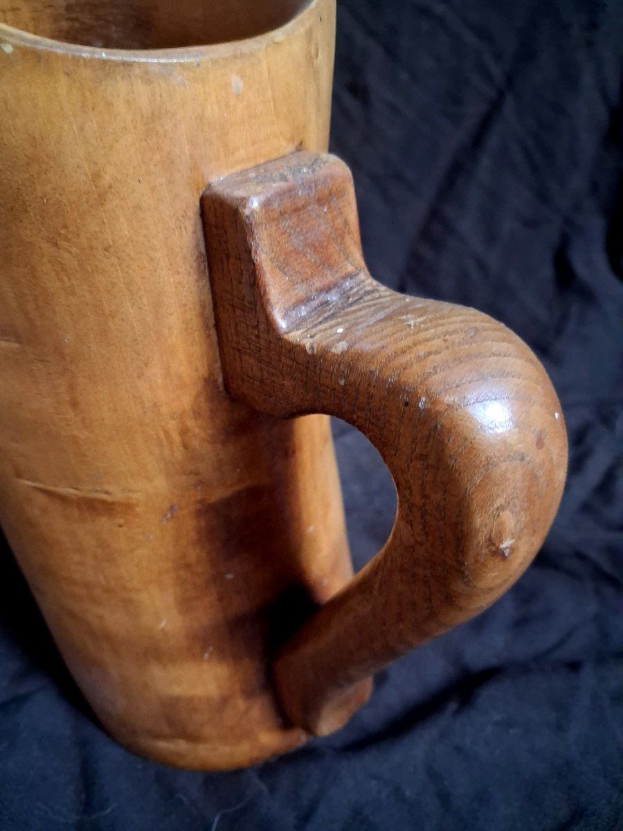 1950¨_60  Pichet brutaliste en bois sculpté-photo-4