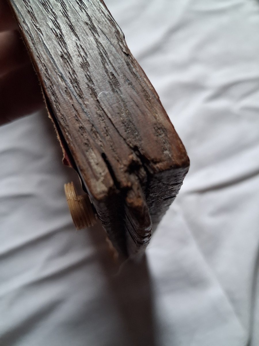 Panneau gothique a fenestrage ajouré en chene circa 1500-photo-3
