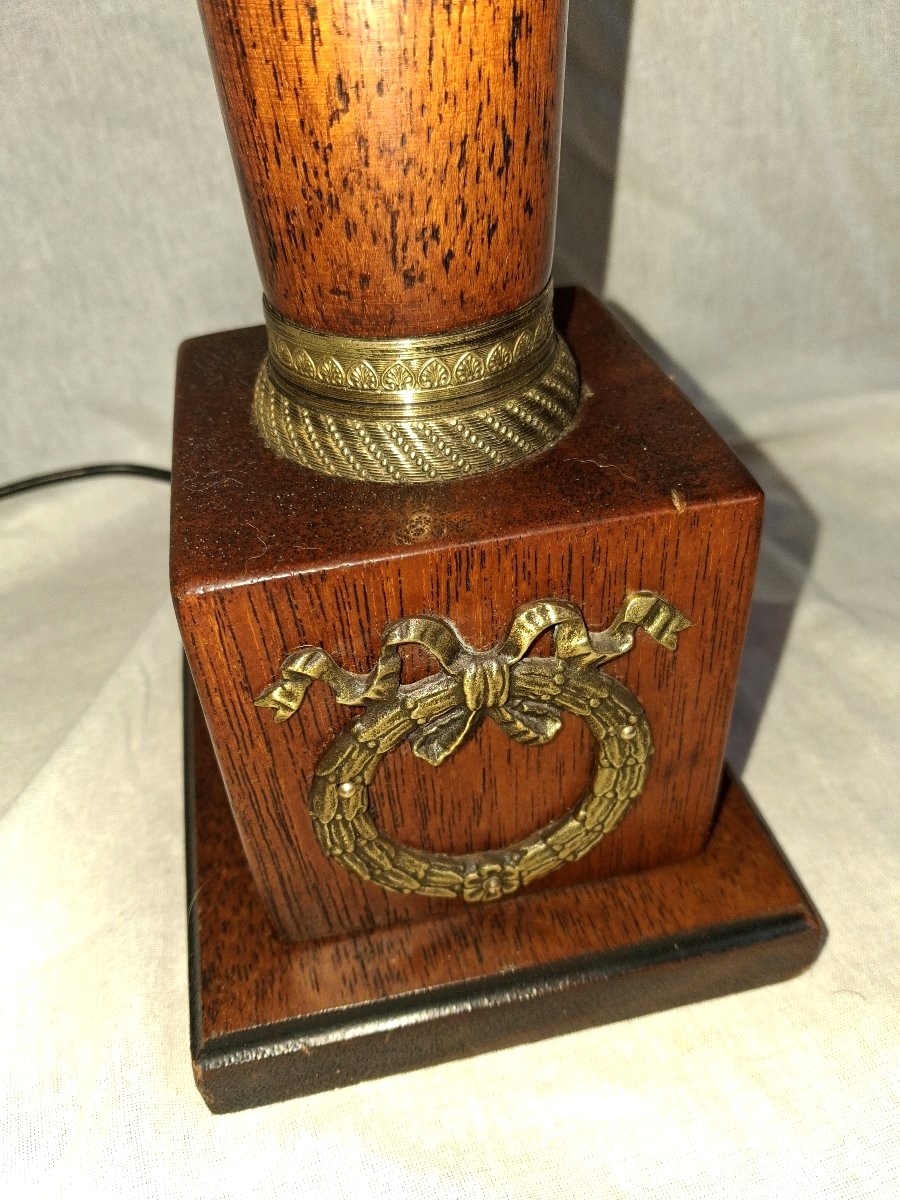 Empire-style Mahogany And Bronze Lamp-photo-4