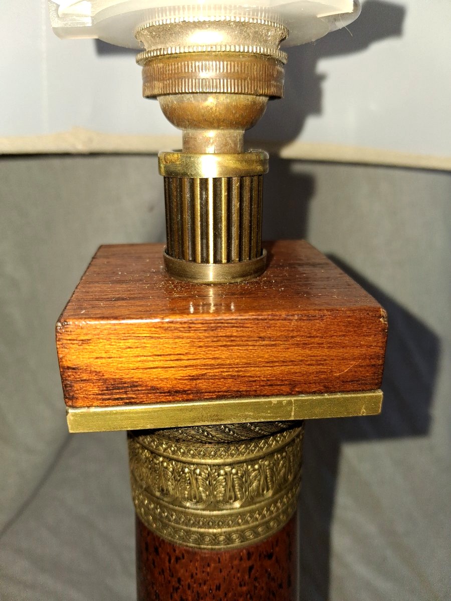 Empire-style Mahogany And Bronze Lamp-photo-1