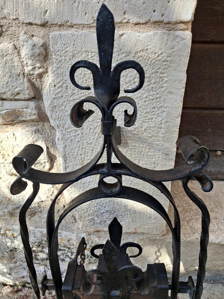Ancienne cloche de propriété fer forgé et bronze -photo-2